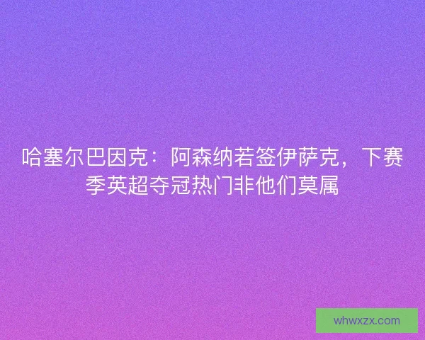 哈塞尔巴因克：阿森纳若签伊萨克，下赛季英超夺冠热门非他们莫属