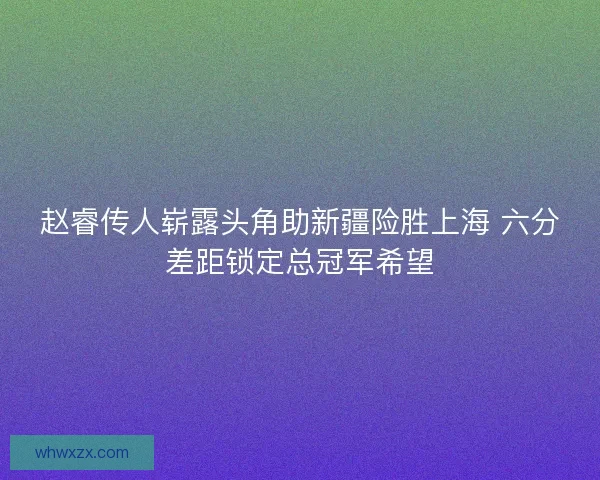 赵睿传人崭露头角助新疆险胜上海 六分差距锁定总冠军希望